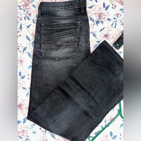 Buffalo David Bitton Black Straight Leg Jeans - Picture 3 of 8